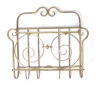 19TH CENTURY ENGLISH ANTIQUE BRASS WIREWORK LETTER / MAGAZINE RACK