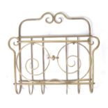 19TH CENTURY ENGLISH ANTIQUE BRASS WIREWORK LETTER / MAGAZINE RACK