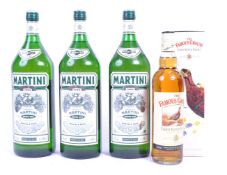3 BOTTLES OF MARTINI ALONG WITH BOXED SCOTCH WHISKY