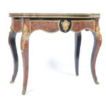 18TH / 19TH CENTURY BRASS AND BOULLE WORK CARD GAMES TABLE
