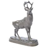 RARE FRENCH BRONZE STAG BY ANTOINE LOUIS BARYE
