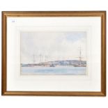 EARLY 20TH CENTURY WATERCOLOUR OF SHIPS IN HARBOUR