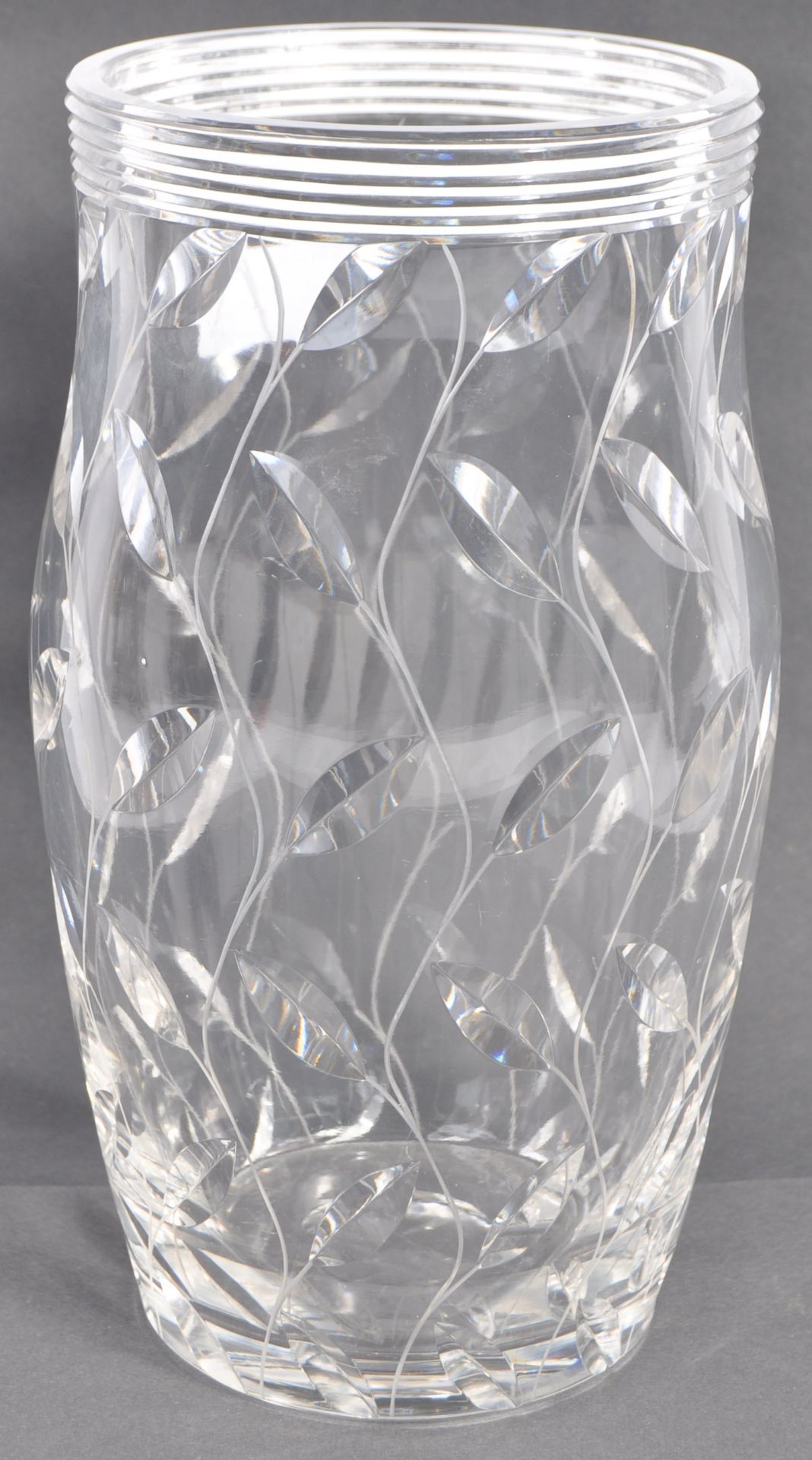 LEAF PATTERN GLASS VASE BY C. FARQUHARSON FOR JOHN