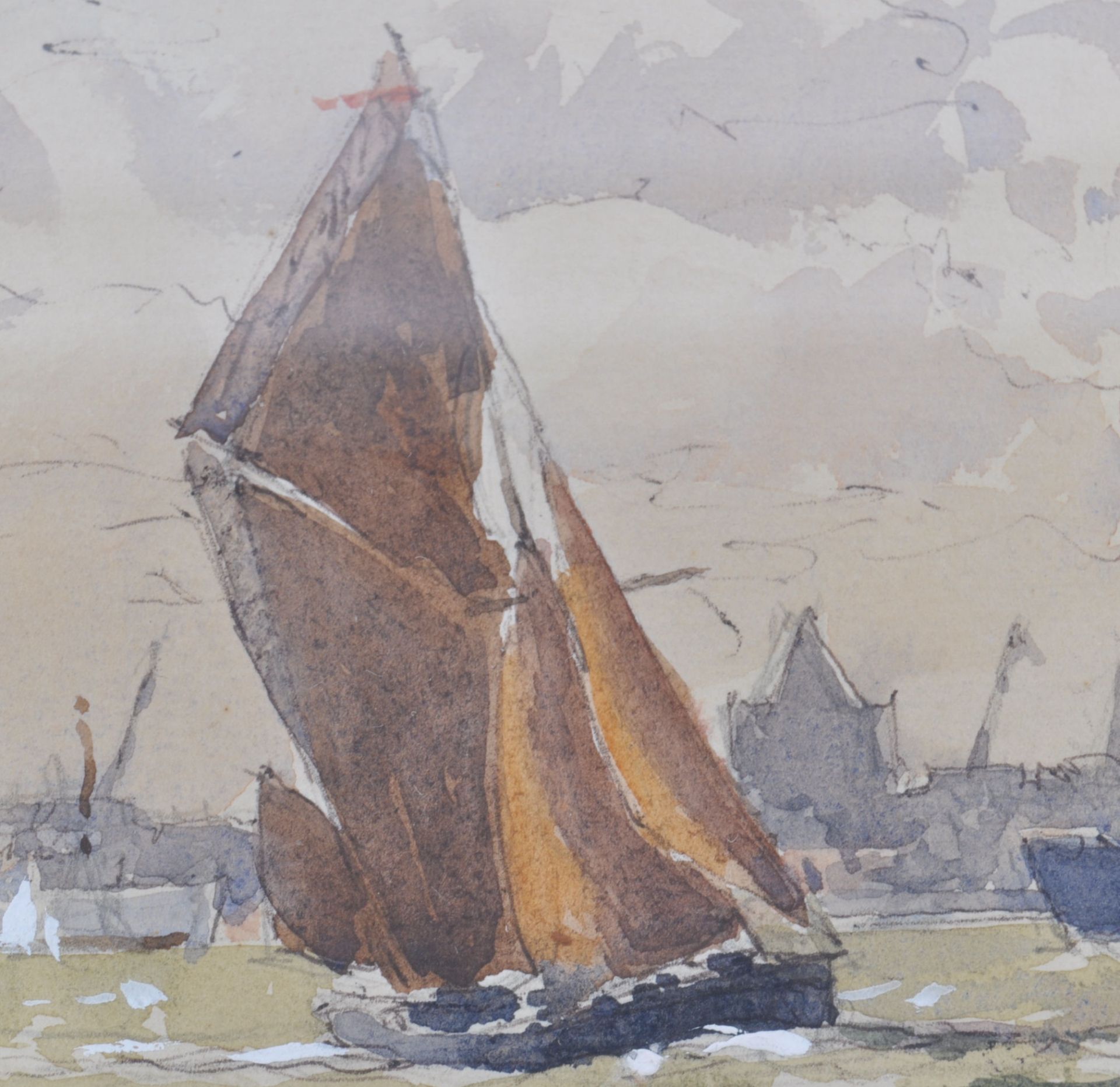 NORMAN WILKINSON CBE - WATERCOLOUR OF SHIPS IN HARBOUR - Bild 2 aus 3