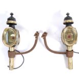 VICTORIAN PAIR OF 19TH CENTURY BRASS COACH LAMPS