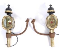 VICTORIAN PAIR OF 19TH CENTURY BRASS COACH LAMPS