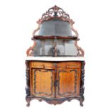 IMPRESSIVE 19TH CENTURY WALNUT MIRROR BACKED MARBLE SIDEBOARD