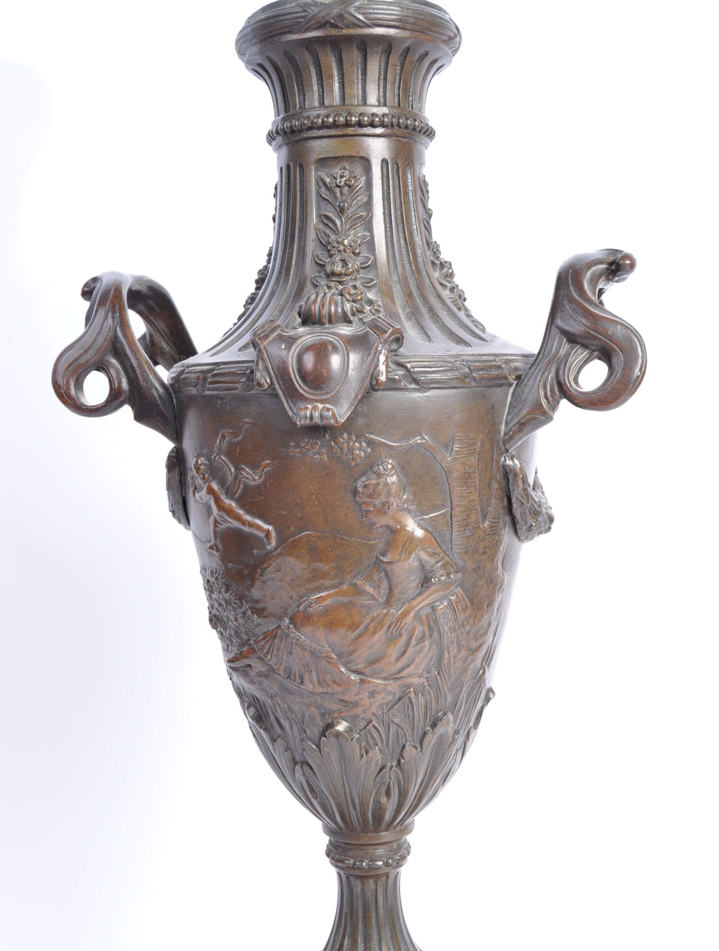 19TH CENTURY FRENCH BRONZE ART NOUVEAU TABLE LAMP - Image 4 of 7