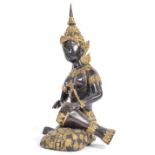 BALINESE CAST BRONZE DEITY DRUM PLAYING MUSICIAN F