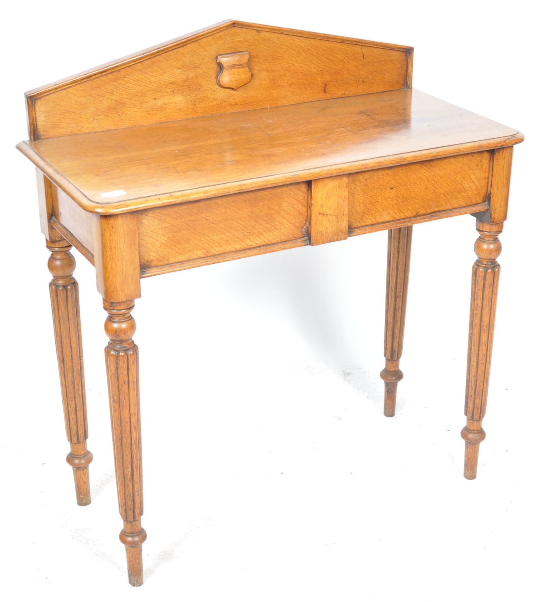 19TH CENTURY VICTORIAN ENGLISH ANTIQUE OAK CONSOLE TABLE - Image 2 of 6