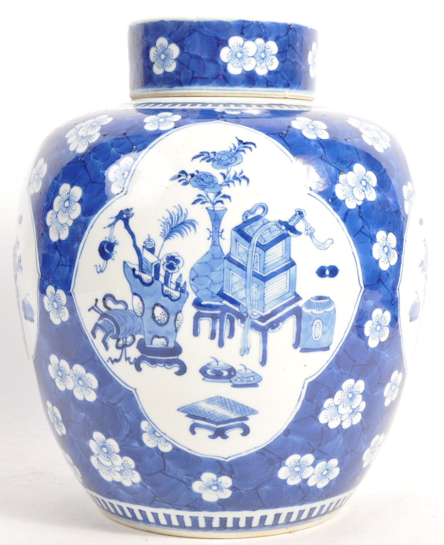 EARLY 19TH CENTURY CHINESE KANGXI MARK BLUE AND WHITE GINGER JAR - Image 4 of 7