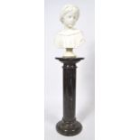 18TH / 19TH CENTURY ITALIAN WHITE MARBLE BUST OF A MAIDEN
