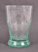 18TH CENTURY GEORGIAN ENGLISH DRINKING GLASS WITH BOAT DECORATION