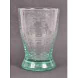 18TH CENTURY GEORGIAN ENGLISH DRINKING GLASS WITH BOAT DECORATION