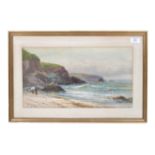 G. H. JENKINS - FISHING ON THE CORNISH COAST - WATERCOLOUR PAINTING