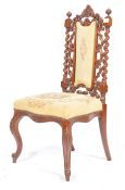 19TH CENTURY ENGLISH ANTIQUE MAHOGANY TAPESTRY BEDROOM CHAIR