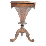 STUNNING 19TH CENTURY ROSEWOOD TRUMPET WORK TABLE