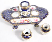 19TH CENTURY ROCOCO COALPORT MANNER INKSTAND