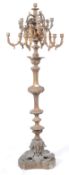 19TH CENTURY LARGE FLOOR STANDING TWELVE BRANCH CANDELABRA