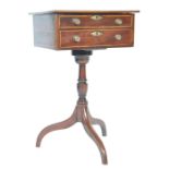 19TH CENTURY GEORGINA MAHOGANY WORKBOX ON STAND