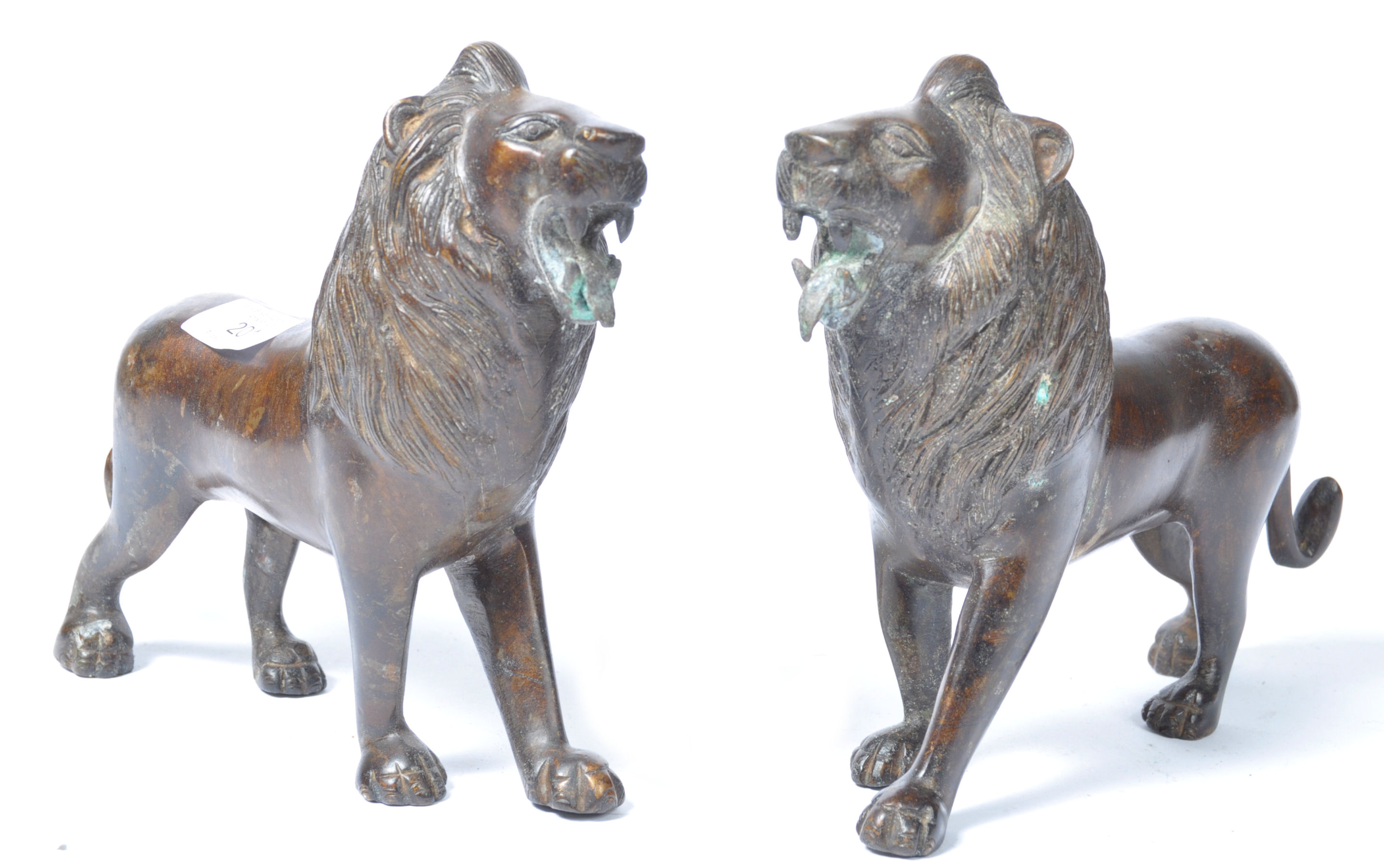 PAIR OF 19TH CENTURY CHINESE BRONZE LIONS