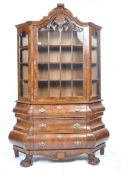 19TH CENTURY DUTCH WALNUT BOMBE VITRINE CABINET