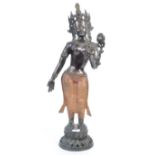 19TH CENTURY LARGE ANTIQUE TIBETAN BRONZE STATUE