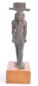 EGYPTIAN BRONZE FIGURAL SCULPTURE OF A MALE DIETY / GOD