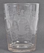 19TH CENTURY GLASS TUMBLER WITH SAILING BOAT DECORATION