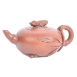 18TH CENTURY ANTIQUE YIXING POTTERY TEAPOT WITH CRICKET LID
