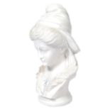 EARLY 20TH CENTURY ART NOUVEAU ITALIAN CRYSTAL MARBLE BUST