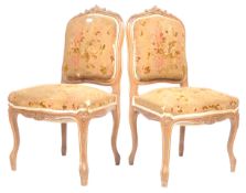 PAIR OF 19TH CENTURY WALNUT AND PARCEL GILT FRENCH STYLE CHAIRS