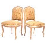 PAIR OF 19TH CENTURY WALNUT AND PARCEL GILT FRENCH STYLE CHAIRS