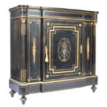 19TH CENTURY EBONISED MAHOGANY AND GILT ORMULU PIER CABINET