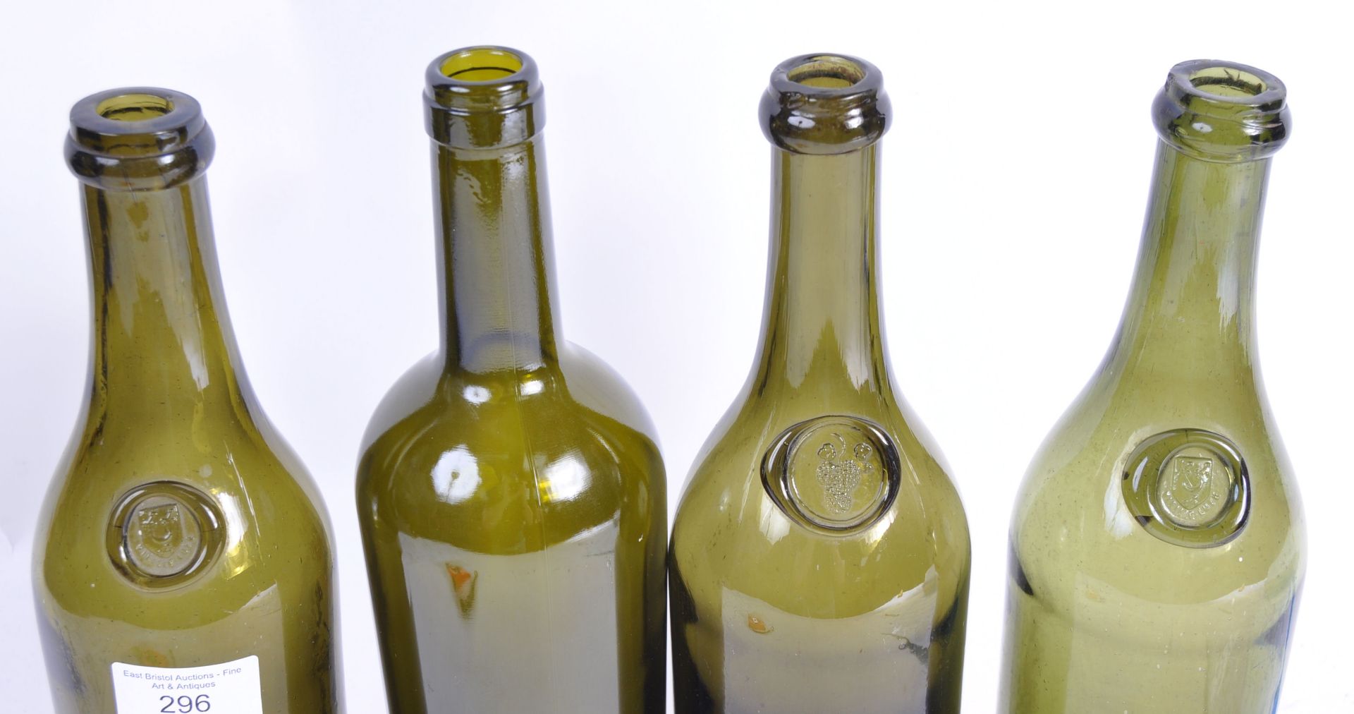 COLLECTION OF FOUR ANTIQUE GLASS WINE BOTTLES - Image 3 of 6