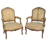 PAIR OF 19TH CENTURY FRENCH GILTWOOD FAUTEUILS - A