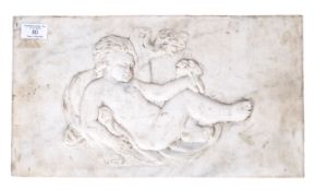 18TH / 19TH CENTURY ITALIAN MARBLE PANEL OF WINGED PUTTI