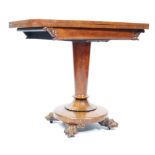 19TH CENTURY WILLIAM IV ROSEWOOD GAMES / TEA TABLE