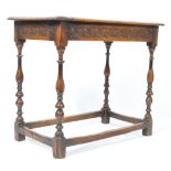 17TH CENTURY CARVED OAK LOWBOY WRITING TABLE DESK