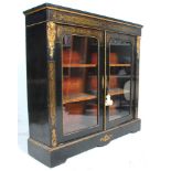 19TH CENTURY EBONISED BOULLE WORK INLAID PIER CABINET