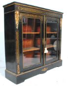 19TH CENTURY EBONISED BOULLE WORK INLAID PIER CABINET