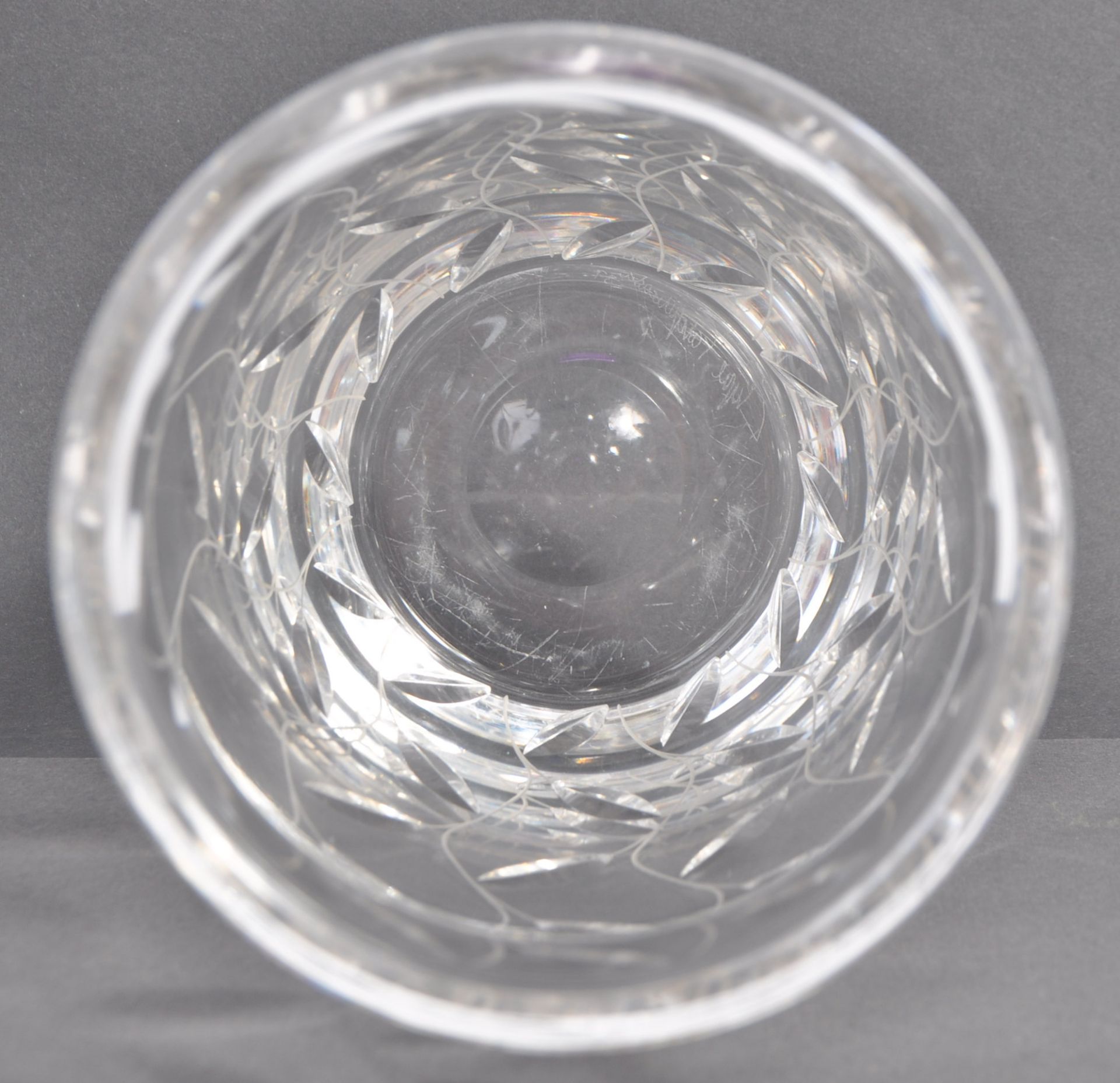 LEAF PATTERN GLASS VASE BY C. FARQUHARSON FOR JOHN - Image 3 of 5