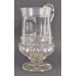 19TH CENTURY VICTORIAN LEAD GLASS DRINKING TANKARD