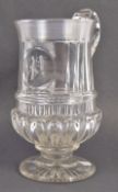 19TH CENTURY VICTORIAN LEAD GLASS DRINKING TANKARD