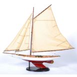 STUNNING 20TH HANDCRAFTED POND YACHT AND STAND