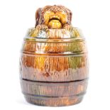 19TH CENTURY VICTORIAN DOG BARREL TOBACCO JAR