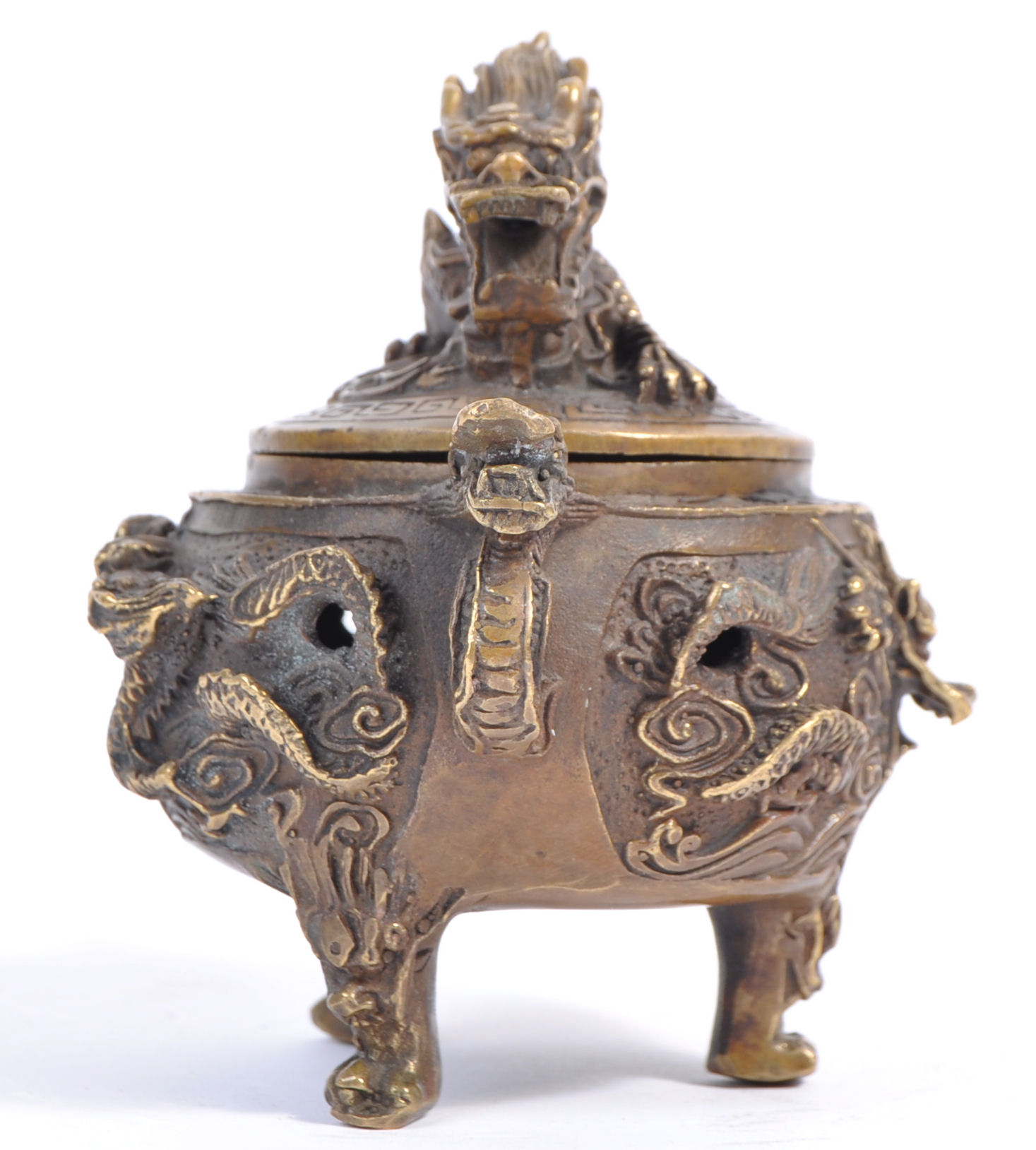 CHINESE ANTIQUE CAST BRONZE CENSER - Image 2 of 4