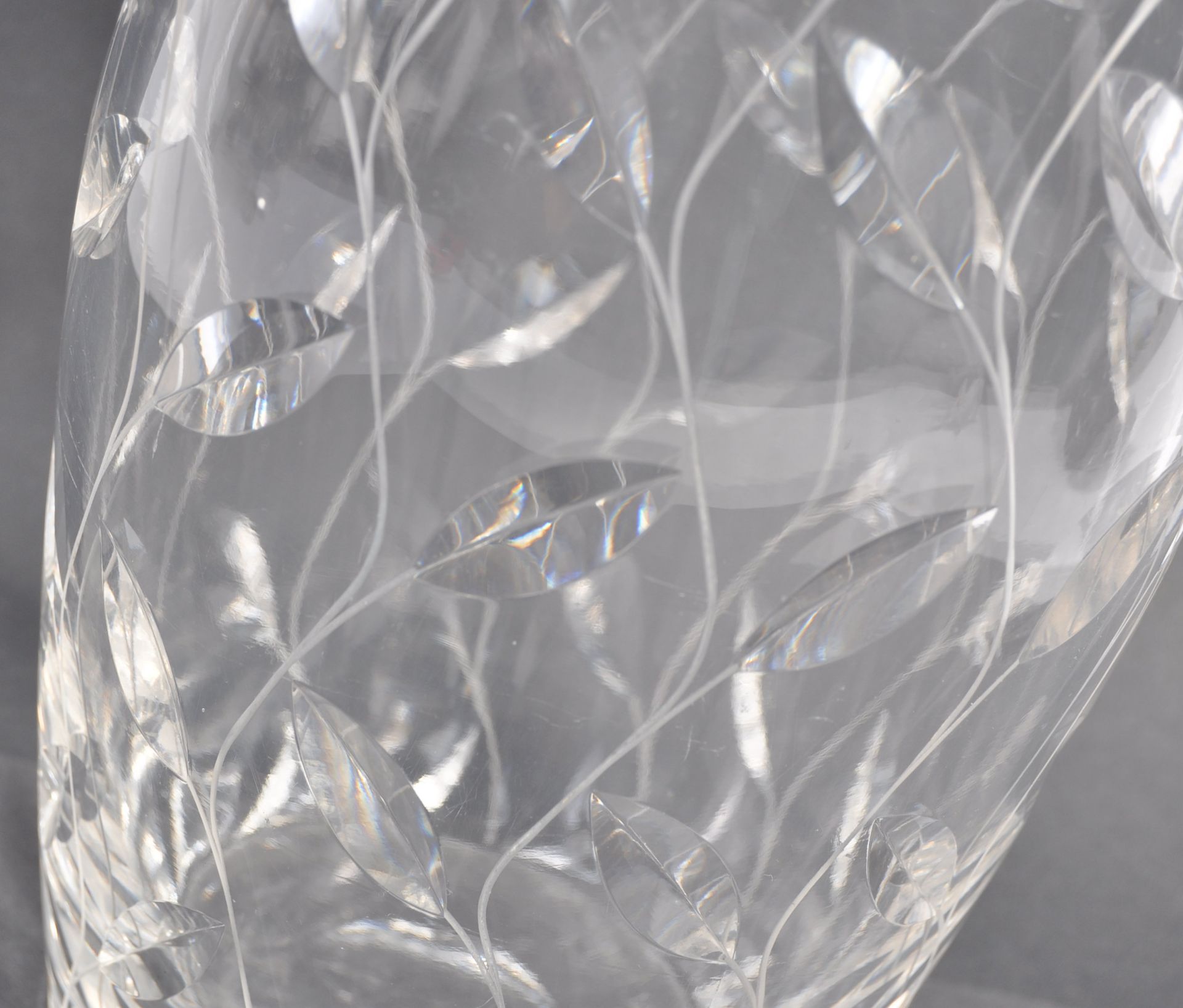 LEAF PATTERN GLASS VASE BY C. FARQUHARSON FOR JOHN - Image 2 of 5