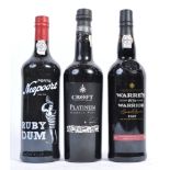 GROUP OF THREE BOTTLES OF PORT