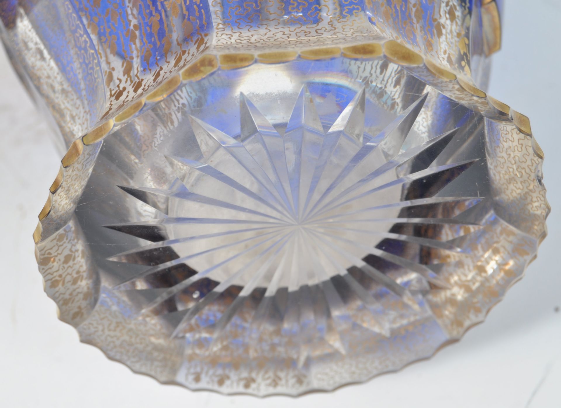19TH CENTURY COBALT AND GILT BOHEMIAN GLASS JUG - Image 6 of 6